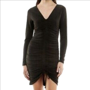 Bodycon Ruched Front Midi Dress Size S